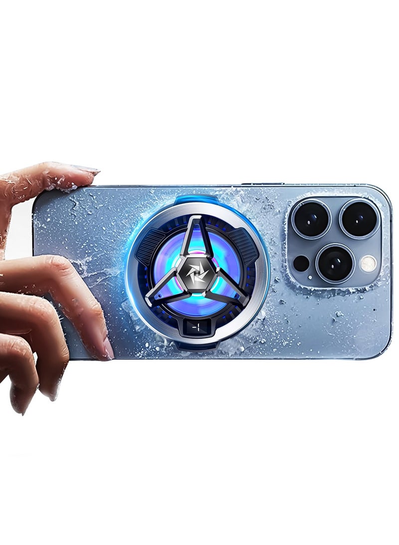 Phone Cooler for Gaming, Magnetic Semiconductor Cooler for iPhone 12 13 14 15 Series, Noiseless Cooling, Portable Cell Phone Cooling Fan Radiator for Android/Tablet/iPad - Image 1